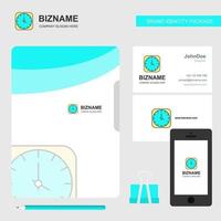 Uhr Business Logo File Cover Visitenkarte und mobile App Design Vector Illustration