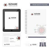 Prozessor Business Logo Tab App Tagebuch PVC Mitarbeiterkarte und USB-Marke stationäres Verpackungsdesign Vektorvorlage vektor