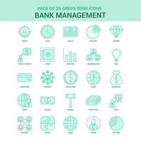 25 grünes Bankmanagement-Icon-Set vektor