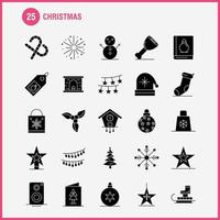 jul fast glyf ikon för webb skriva ut och mobil uxui utrustning sådan som transport jul claus santa godis jul klubba ljuv piktogram packa vektor