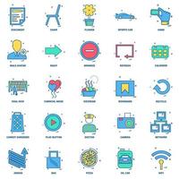 25 Business Concept Mix Flat Color Icon Set vektor