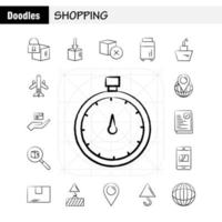 Einkaufen handgezeichnetes Symbol für Webdruck und mobiles Uxui-Kit wie Kartonlieferung Versandsperre Frachtlieferung Paketversand Piktogramm Pack Vektor