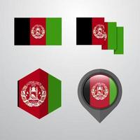 afghanistan flagga design uppsättning vektor