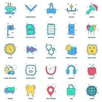 25 Business Concept Mix Flat Color Icon Set vektor