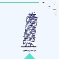 Schiefer Turm Skyline-Vektor-Illustration vektor