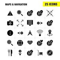 Karten und Navigation solides Glyphen-Icon-Pack für Designer und Entwickler Icons von Essen Gabel Küchenmesser Werkzeugen Pfeil mit Richtungsvektor vektor