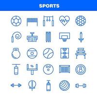 Sportlinie Icon Pack für Designer und Entwickler Icons von Ball Golf T-Shirt Sport Cricket Stumps Wicket Sport Vektor