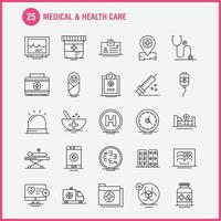 medicinsk och hälsa vård linje ikon för webb skriva ut och mobil uxui utrustning sådan som hjärta vård medicinsk medicinsk medicin sjukhus tabletter medicinsk piktogram packa vektor