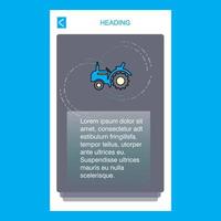 Traktor mobiler vertikaler Banner-Design-Designvektor vektor