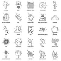 25 Business-Konzept-Mix-Linie-Icon-Set vektor