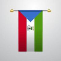 ekvatorial guinea hängande flagga vektor