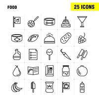 mat linje ikoner uppsättning för infographics mobil uxui utrustning och skriva ut design inkludera kex ljuv mat måltid korv kött mat måltid samling modern infographic logotyp och piktogram vektor