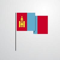 mongoliet vinka flagga design vektor