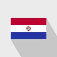 Paraguay-Flagge langer Schatten-Designvektor vektor