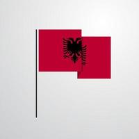 albanien wehende flaggendesignvektor vektor