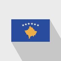 kosovo flagga lång skugga design vektor