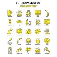 Chemie-Icon-Set gelb futuro neuestes Design-Icon-Pack vektor