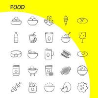 handgezeichnete lebensmittelsymbole für infografiken mobiles uxui-kit und druckdesign umfassen getränkesaft essen mahlzeit grill kochen essen mahlzeit sammlung modernes infografik-logo und piktogramm vecto vektor