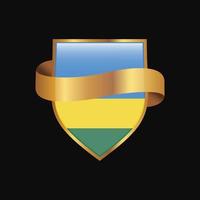 rwanda flagga gyllene bricka design vektor