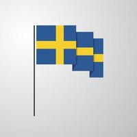 schweden wehende flagge kreativer hintergrund vektor