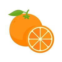 orang frukt. orange frukt skära in i bitar för framställning juice. vektor
