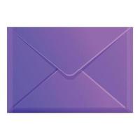 violettes Briefumschlagsymbol, Cartoon-Stil vektor