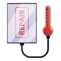 Hot-Charging-Tablet-Reparatur-Symbol, Cartoon-Stil vektor