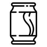 soda tenn kan ikon, översikt stil vektor