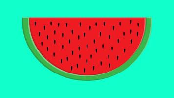 Vektorscheibe Wassermelone. obstillustration für bauernmarktmenü. gesundes lebensmitteldesign vektor