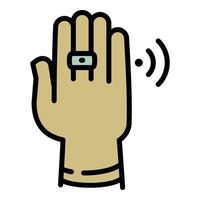 NFC-Ring-Symbol, Umrissstil vektor
