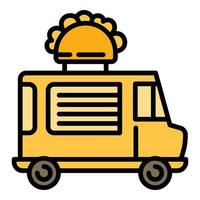 Food-Truck-Symbol, Umrissstil vektor