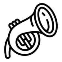 trumpet ikon, översikt stil vektor
