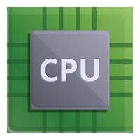 cpu processor ikon, tecknad serie stil vektor