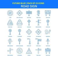 Verkehrszeichensymbole futuro blau 25 Icon Pack vektor