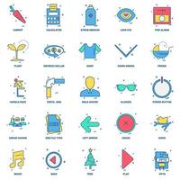 25 Business Concept Mix Flat Color Icon Set vektor