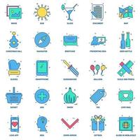 25 Business Concept Mix Flat Color Icon Set vektor