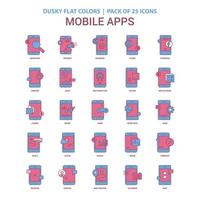 Symbol für mobile Apps düstere flache Farbe Vintage 25 Icon Pack vektor