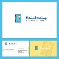 persönliches Tagebuch-Logo-Design mit Slogan-Vorder- und Rückseite, Visitenkarten-Vorlage, Vektor-Kreativdesign vektor