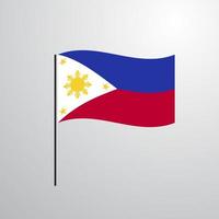 philippinische wehende flagge vektor