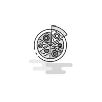 Pizza-Web-Symbol flache Linie gefüllter grauer Symbolvektor vektor