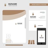 Kaffee-Business-Logo-Datei-Cover-Visitenkarte und mobile App-Design-Vektor-Illustration vektor