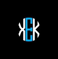 xek Brief Logo abstraktes kreatives Design. xek einzigartiges Design vektor