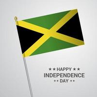 typografisches design des unabhängigkeitstags von jamaika mit flaggenvektor vektor