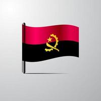 Angola schwenkt glänzenden Flaggendesignvektor vektor