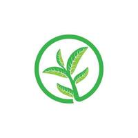 logotyper av gröna träd blad ekologi vektor