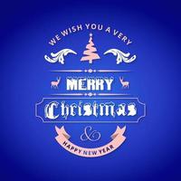 kreatives design der frohen weihnachten mit blauem hintergrundvektor vektor