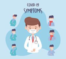 patient med covid-19 symptom banner vektor