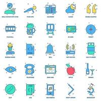 25 Business Concept Mix Flat Color Icon Set vektor