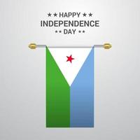 dschibuti unabhängigkeitstag hängender flaggenhintergrund vektor