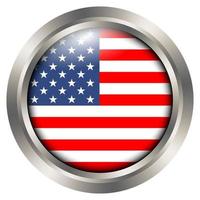 amerikanische flaggenabzeichen-symbolillustration, mit geprägtem oder 3d-effekt vektor